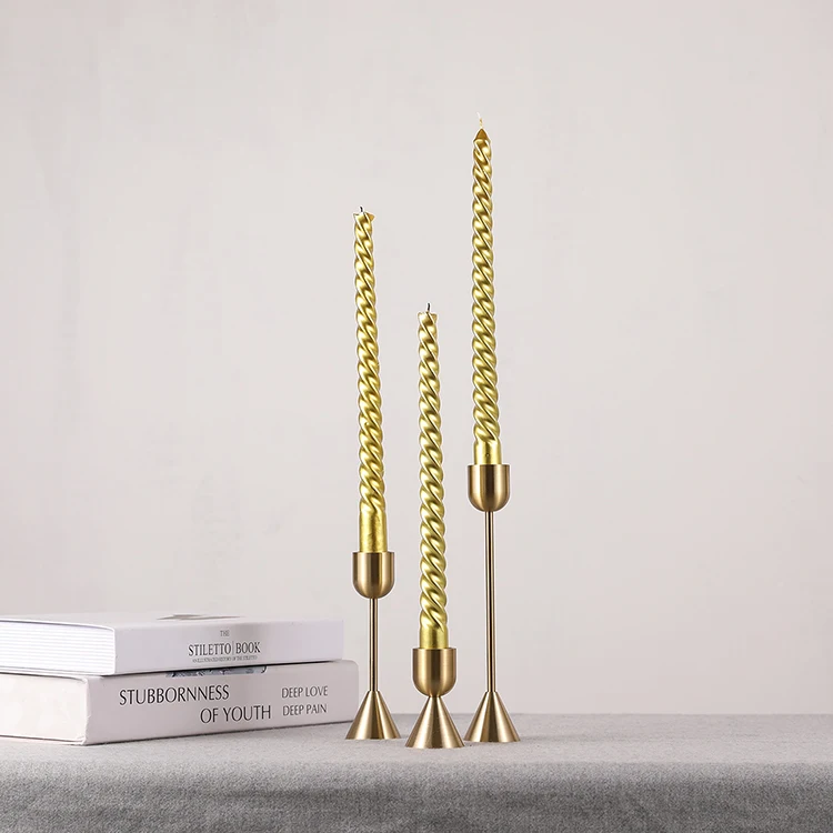 Luxury Unique Candlesticks Stand Antique Silver Metal Cast Iron Gold Candle Holder Modern Nordic