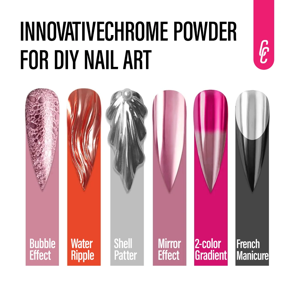 Chrome Nails Mermaid Powders watercolor Mirror chrome Pigment for nails