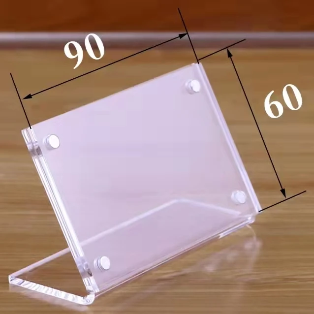 Wholesale Clear L-type Displays Table Cards clear acrylic products Desktop nameplate Table Card Acrylic Price Tag Holder