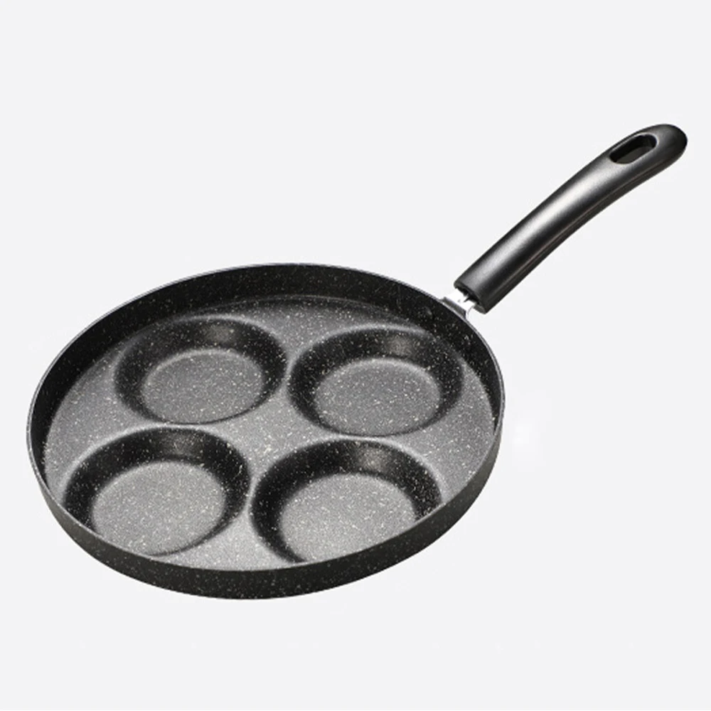 Omelette Pan Mini Four Hole Flat Bottom Small Frying Pan Breakfast Egg Dumplings Nonstick Pancake Fried Egg Mold Maifan Stone