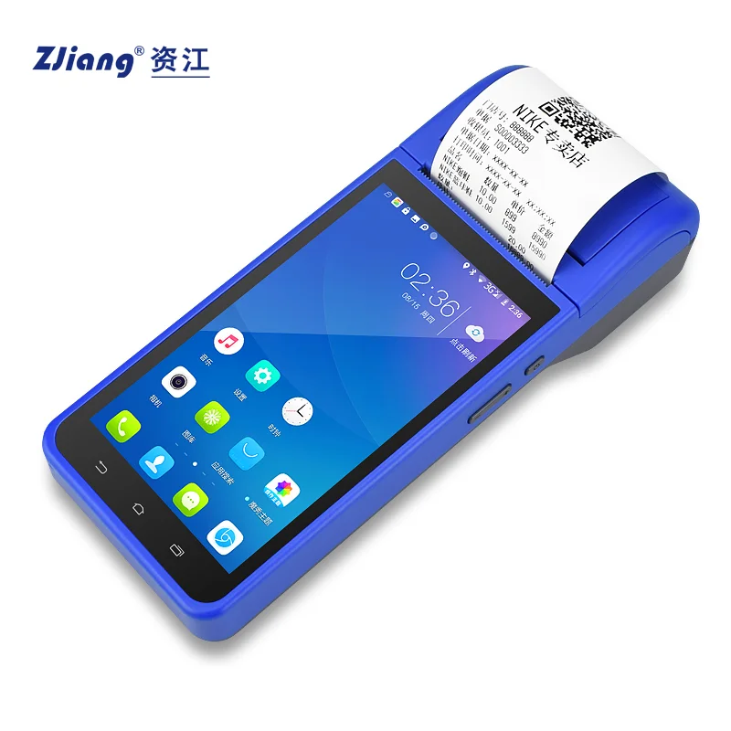 cheapest pos   Android 8.1 handheld android pos terminal printer 58mm android mobile printer PDA ZJ6000