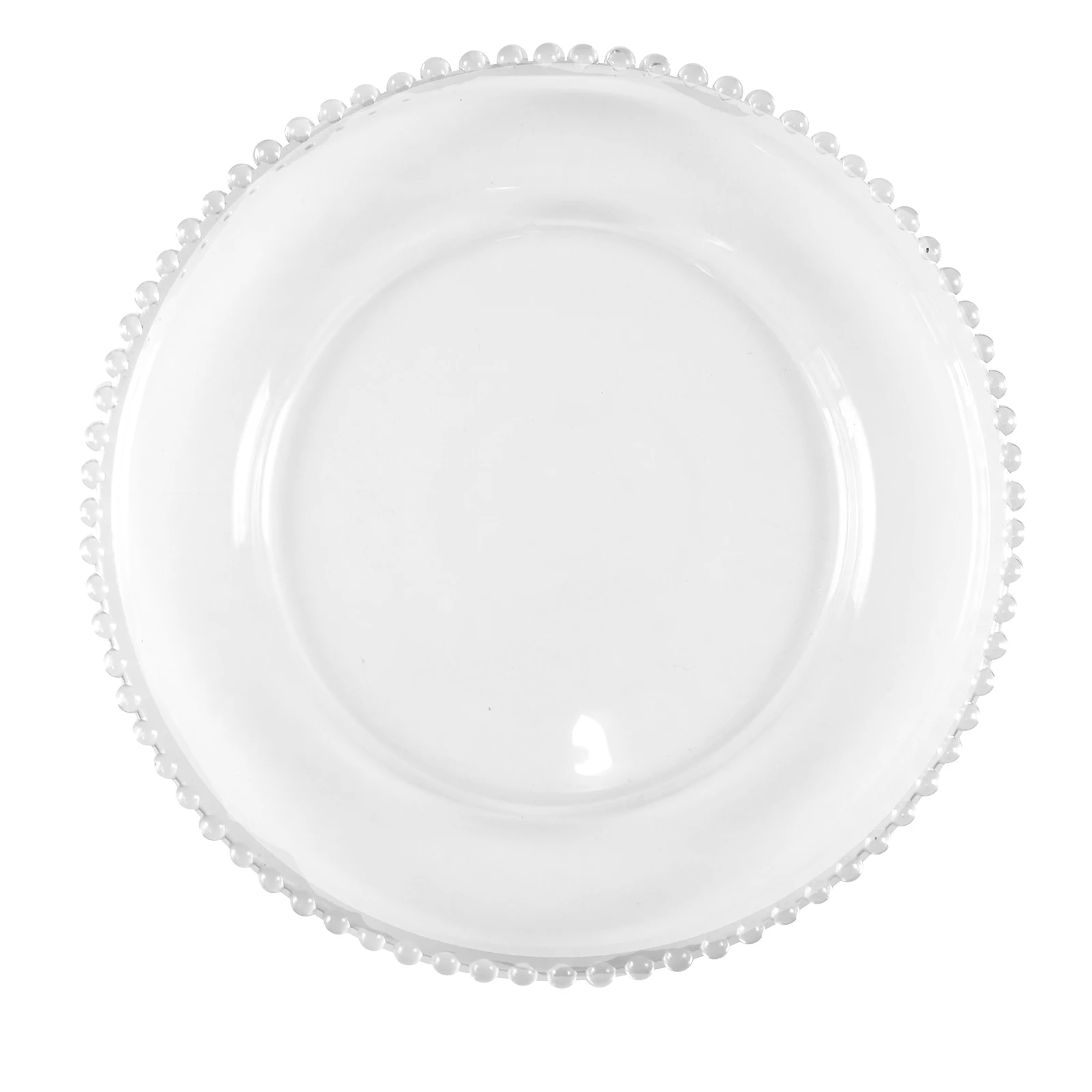 13 Inch Rhinestones Clear Bead Decorative Grape Glass plates Charger Plates For For Wedding Party Star Hotel Banquet Dinner