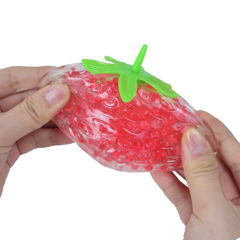 Simulation Anti-stress TPR Strawberry Squishy Toys Popularity Soft Hot Selling Ball Relief Squeeze Toy