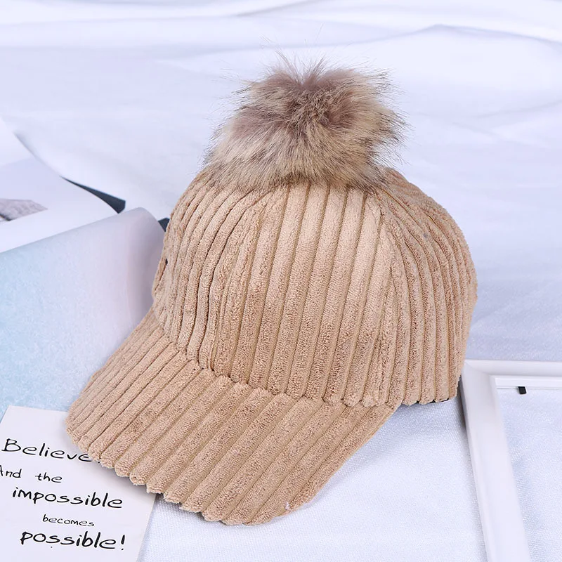 2022 Winter Outdoor 6 Panel Corduroy Hat Women Plain Vintage Corduroy Wholesale Baseball Caps And Hats