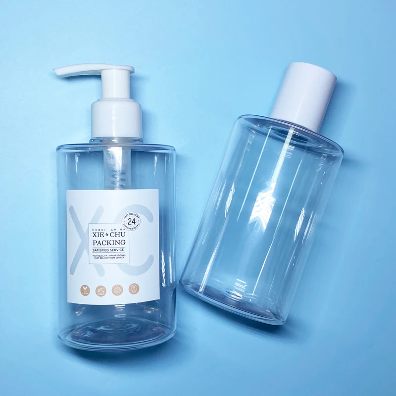 High Quality PET Shampoo Body Wash Lotion Pump Bottle Plastic Round Bottle 300ml 400ml 500ml 600ml Skin Care Packaging Accepted