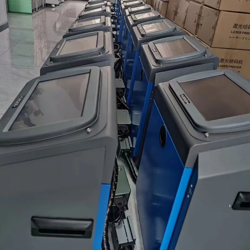 20w 30w 50w 60w 70w 100w fiber flying laser marking machine print plastic packing bag