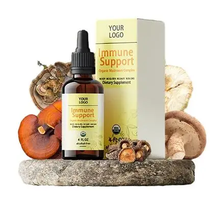 Natural Medicinal Mushroom Complex Liquid Extract Immune Support Energy Supplement Tincture Brain Boost Lions Mane Liquid Drops