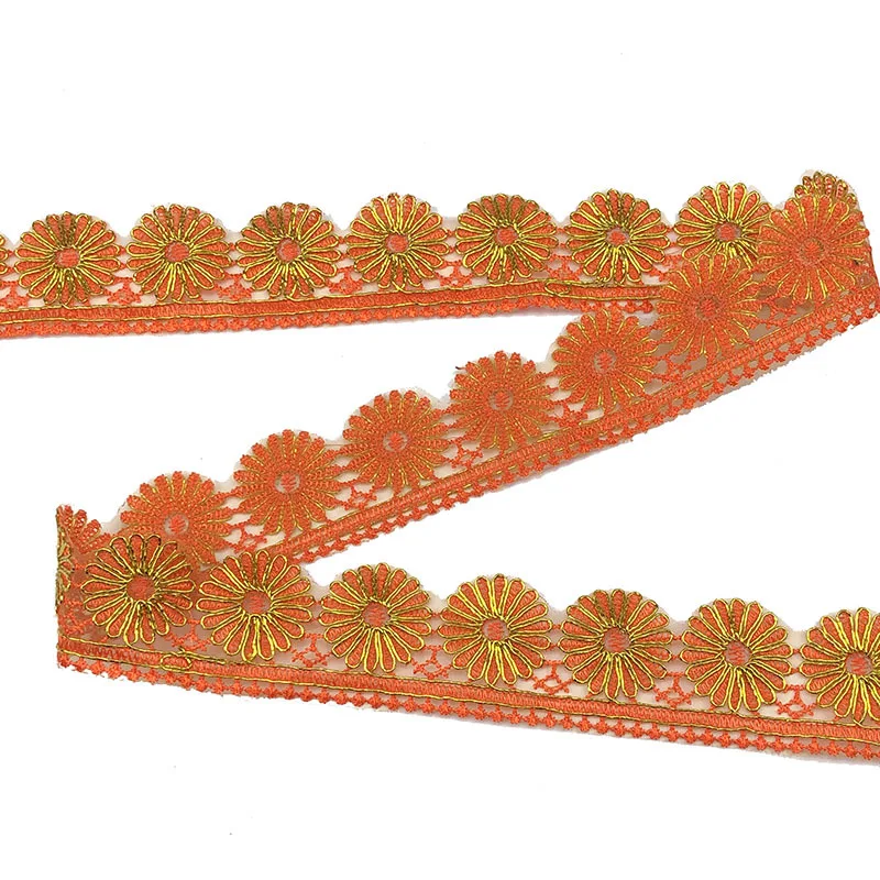 Hot Sale Clothing Accessories Gold And Silver Metallic Lace Trim Border Lace Trim Colorful Lace Trim