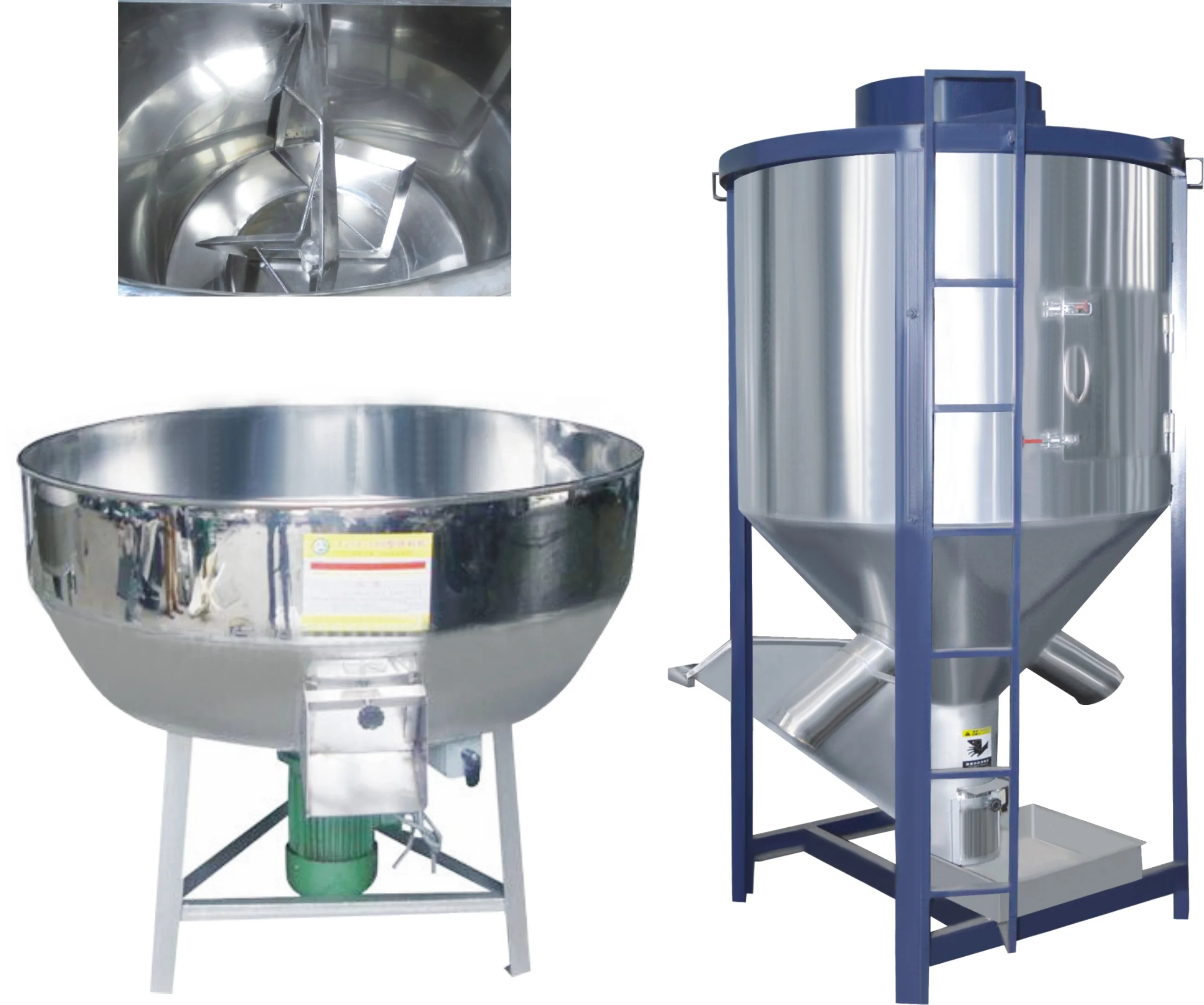 small Vertical  Resin plastic particle material color animal feed plastic granules screw mixer