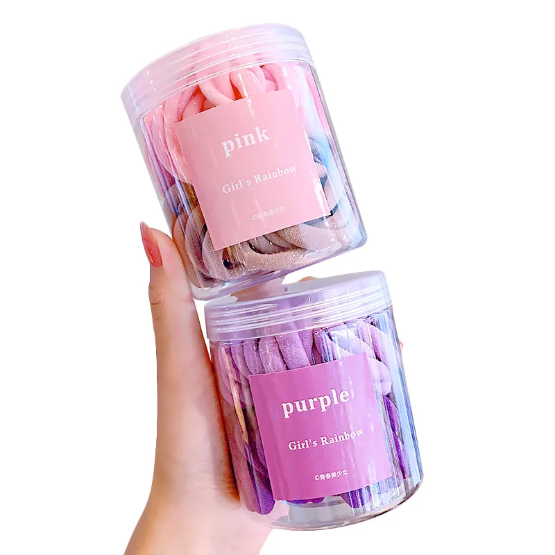 Rainbow color high elasticity hair rope girl durable towel INS new style Korean accessories