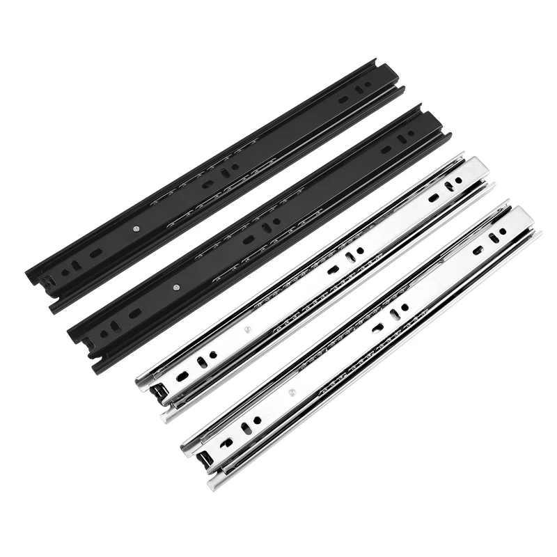 Hot sell hardware furniture retractable adjustable 40mm cold-rolled steel ball bearing drawer slide rails
