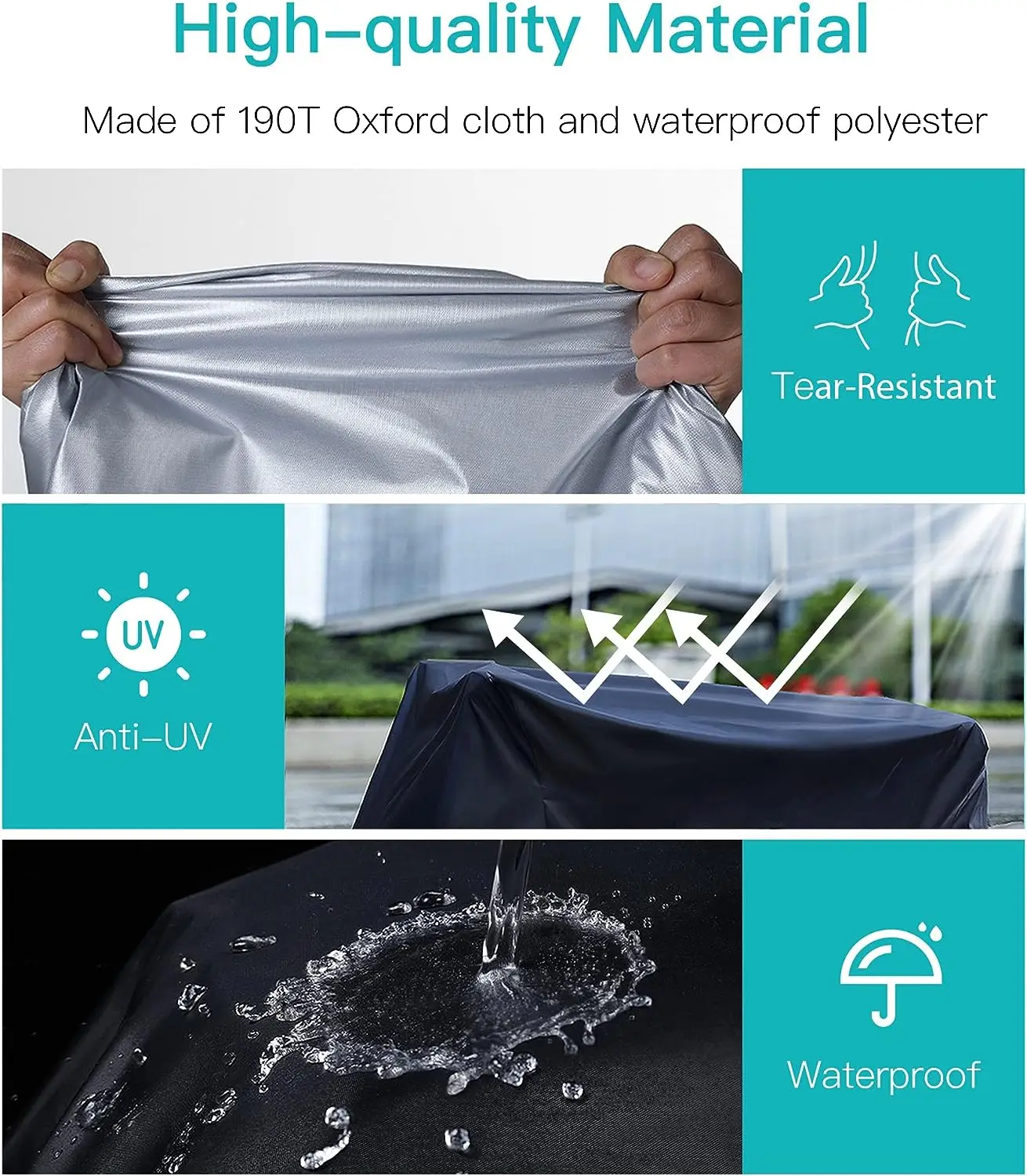 Heavy Duty Bicycle Cover for 2 or 3 Bikes with Lock Holes & Storage Bag, Protect Your Electric or Mountain Bike Accessories