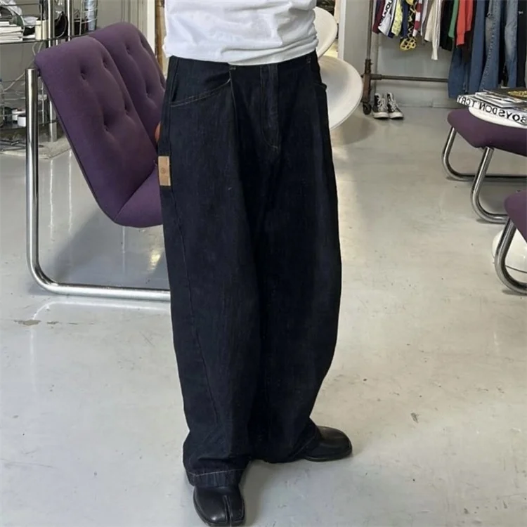 Performance Soft Square Washed Vintage Pocket Male Long Pants Japanese Selvedge Denim Jeans