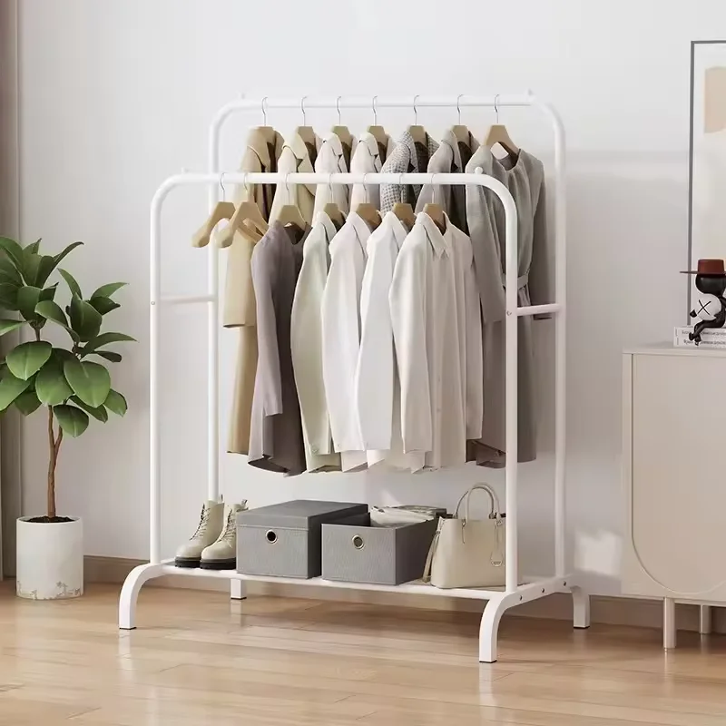 Home Furniture Bedroom New storage Coat Stand Double Rack Space Saving Clothes Hangers