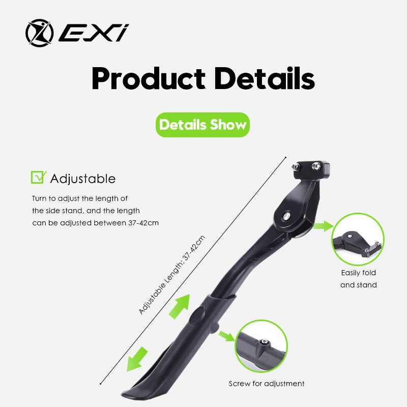 Wholesale JC02 Customizable Bicycle Kickstand Aluminum Foldable Alloy Stand with Adjustable Size for 24-29 Inch Mountain Bikes