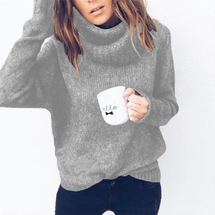 
Hot Selling Custom Round Neck Knitted Sweater Woman 