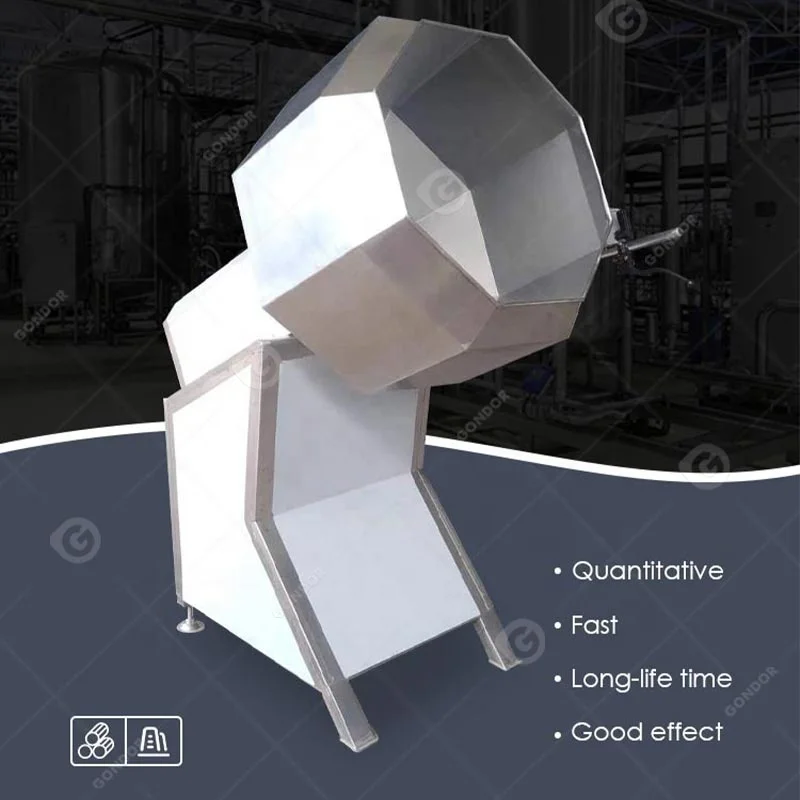 Double Rollers Banana Chips Popcorn Vending Coating Drum And Flavoring Flavor Powder Machine