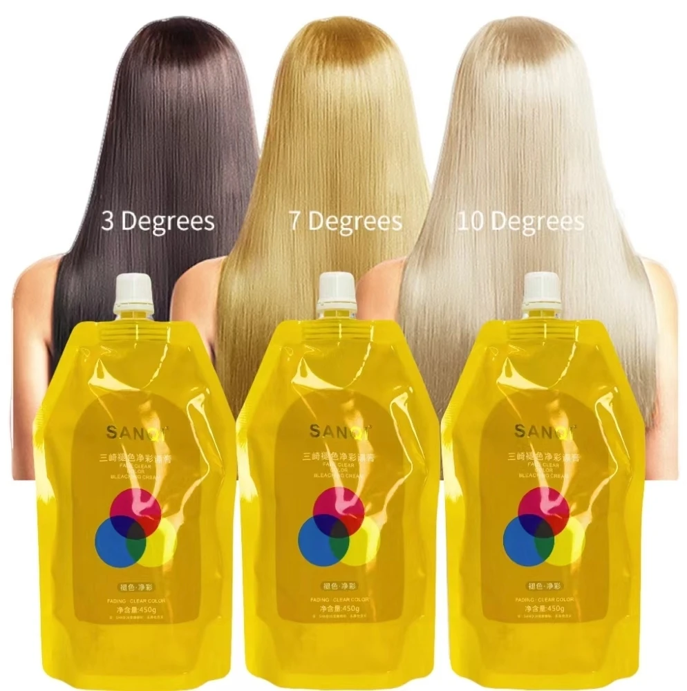 SANQI 0-00 Natural Hair Bleaching Cream Dye for Professional Salon Hair Decolor Cream Mild Formula Hair Bleaching Creme