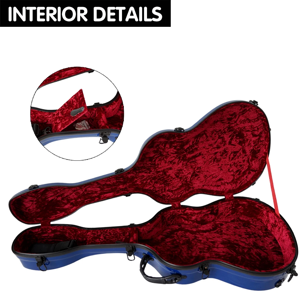 Aiersi High quality wine Fiberglass guitar case with good price for classical and Acoustic guitar