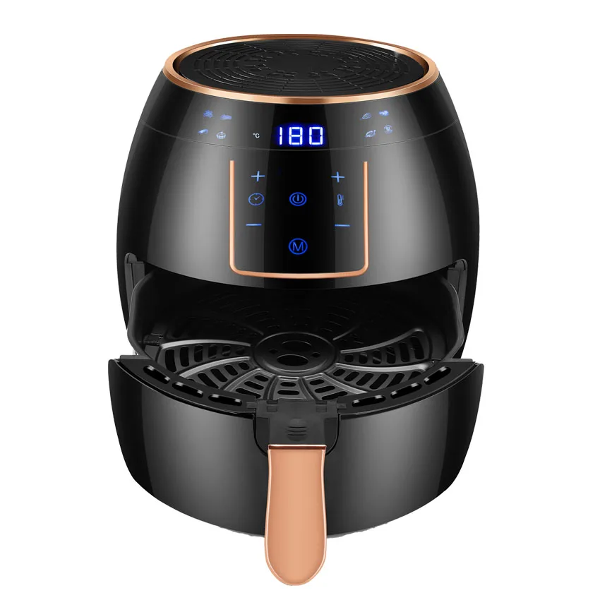 100-240V air fryer touch screen control household large-capacity electric fryer easy to clean European standard 5.5L air fryer