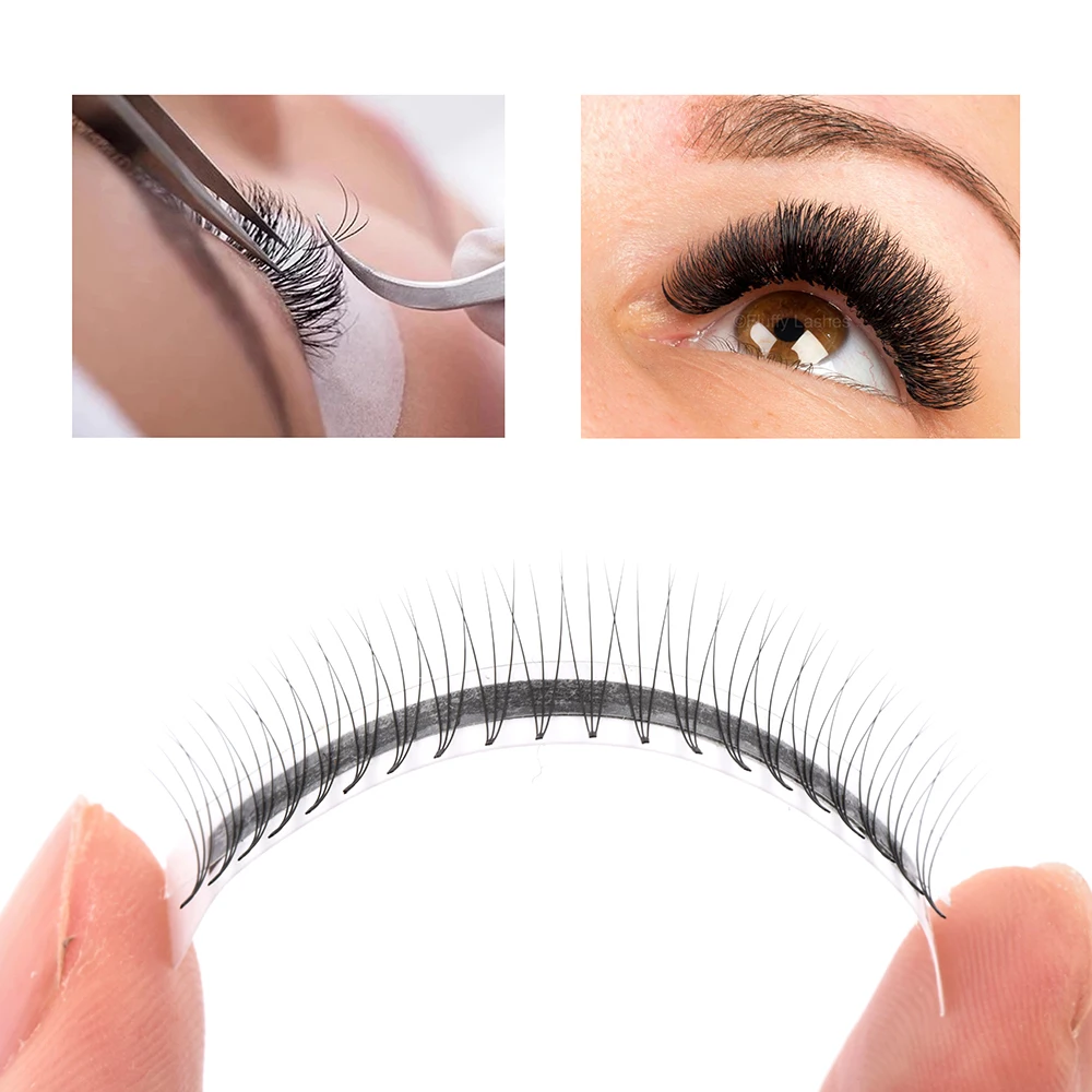 LashPlus Hand Made Pbt Premade Short Stem Lashes XL 6D Premade Volume Fans Eyelash Extension Supplies Private Label