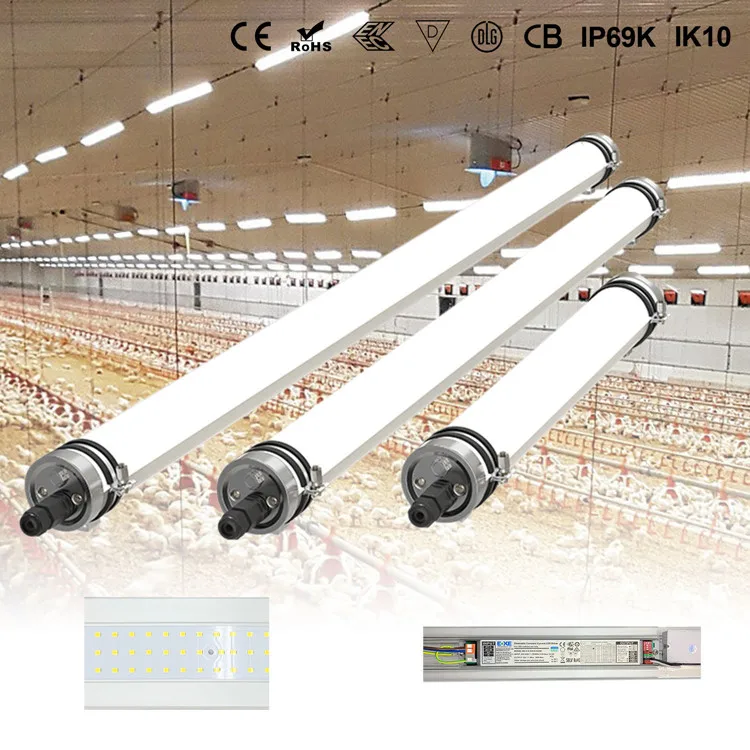 warehouse 130lm/w 150lm/w panel lights tri color anti ammonia 60W tri-proof led light