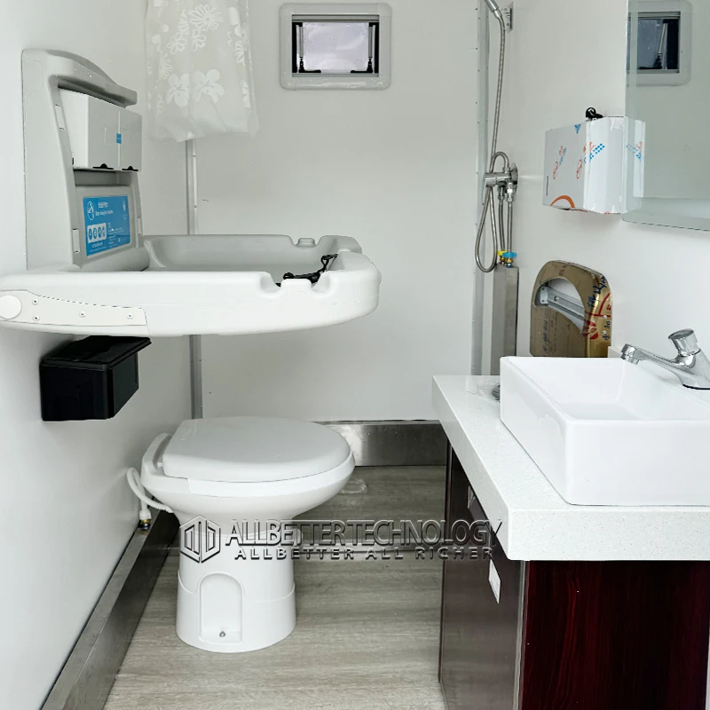 Allbetter Cheap Price Custom Size Mobile Toilet Mobile Portable Toilet Trailer Luxury Portable Bathroom Trailer