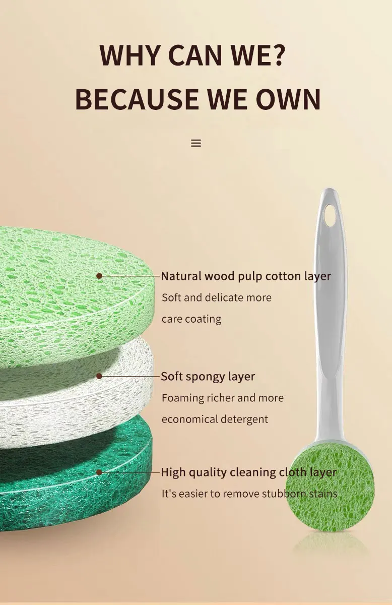 Eco-friendly Pot Scrubbers Disposable Fiberglass Deep Cleaning Sponges for Dishes and Pots life hack kitchen products 2024