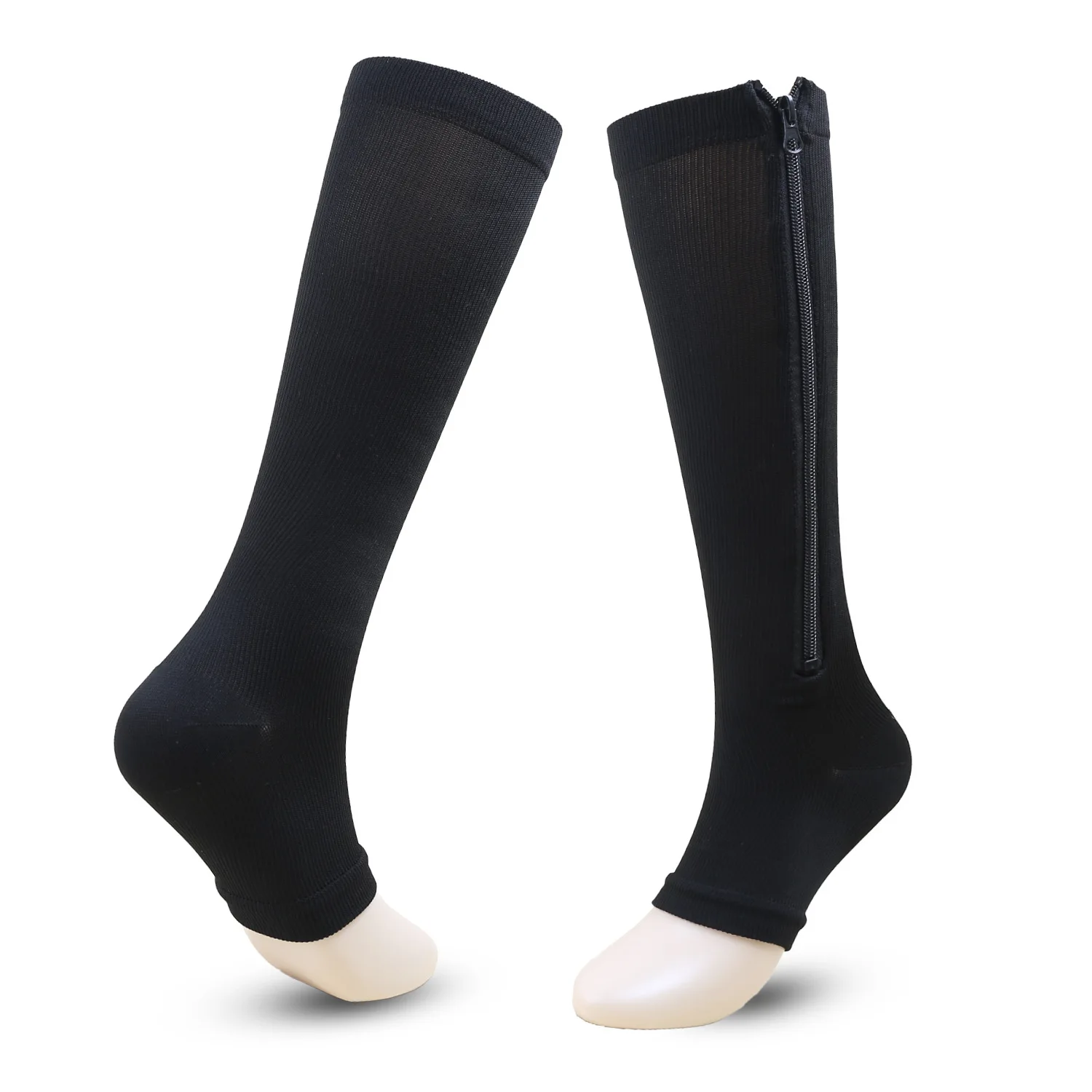 cheap wholesale breathable comfortable copper zipper compression stocking