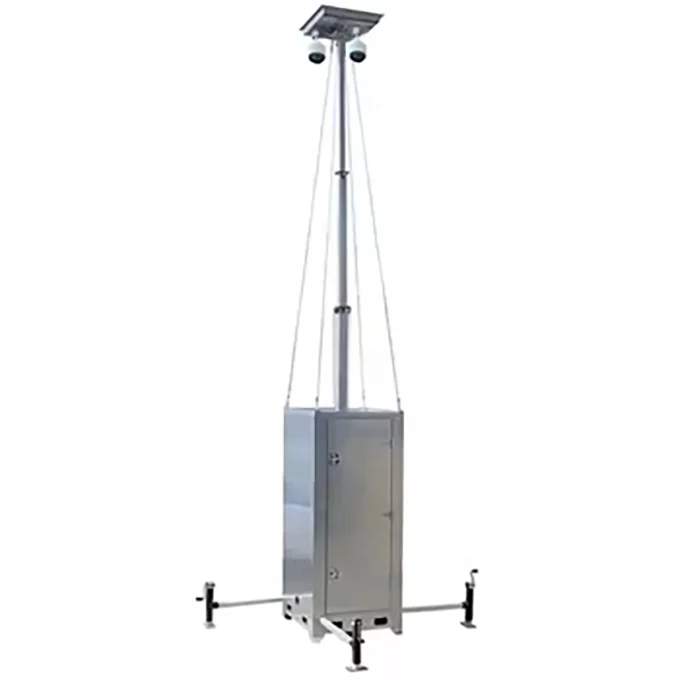 Cuboid Mobile CCTV Tower Security Camera Tower for Construction Site Monitoring