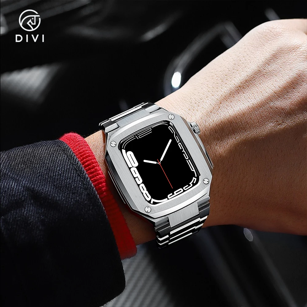 Hot sale I Watch Band 44mm Series 4/5/6/SE with Case, Stainless Steel i Watch Bands with Protective Cover