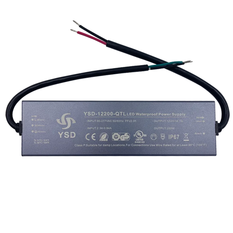 New Products Higher Quality 200W 12V 24V DC 16.7A 8.5A Global Input Voltage IP67 Led Driver power supply for Led Strip Switching