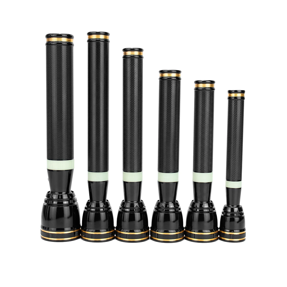 Aluminum Long Range Torch Light Custom Black Gold Color Rechargeable High Level Led Flashlight
