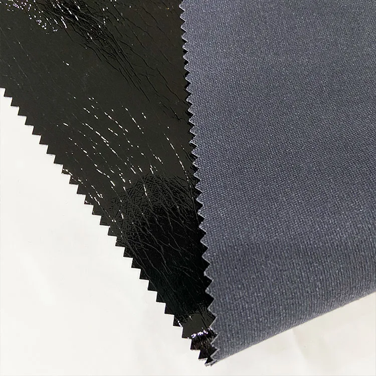 fabric manufacturer mirror glossy pu leather fabric faux leather for clothing for trousers for woman dress