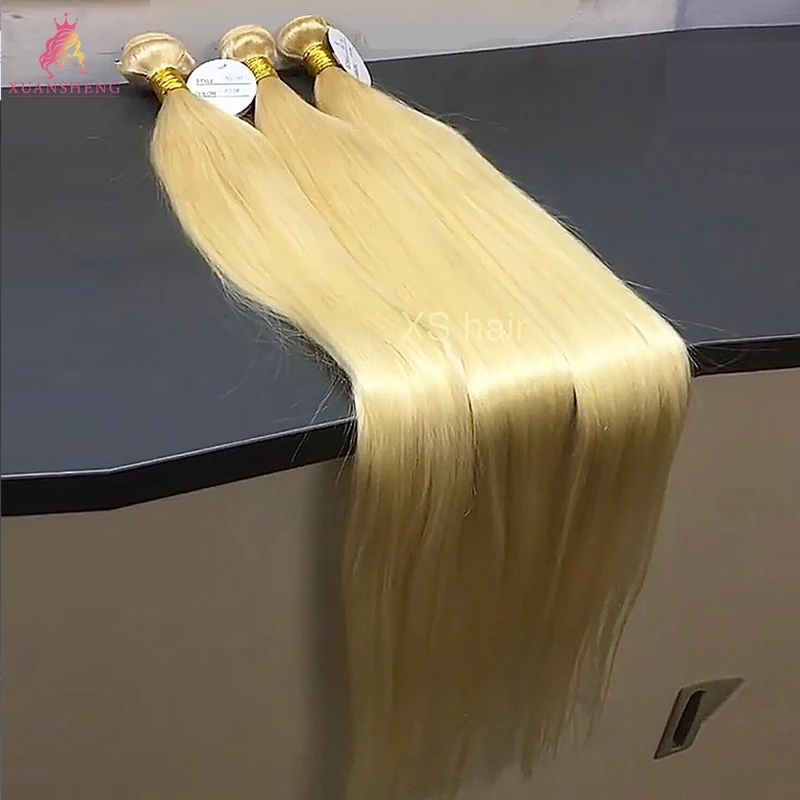 Top Grade Blonde Hairs 613 Straight Bundles Raw Indian Hair 100% Pure Mink Hair wholesale