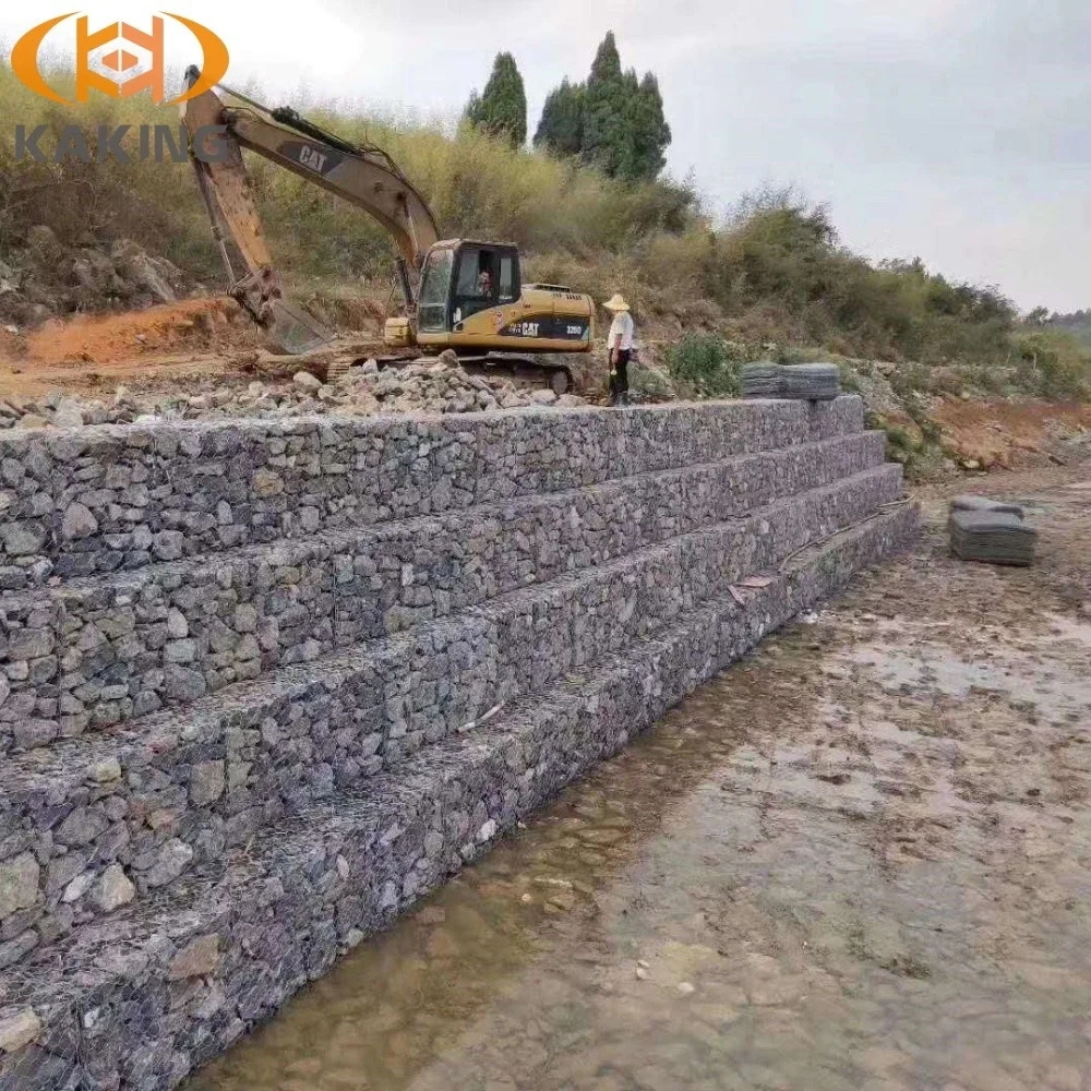 Low Prices River Protection Stone Cages Basket Stone Gabion Retaining Walls Woven Hexagonal Gabion