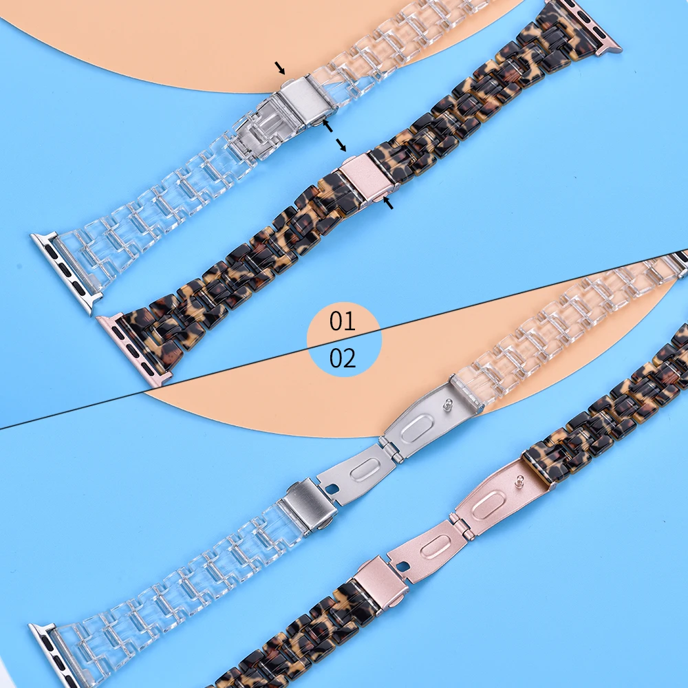 JUELONG Resin Strap for Smart Watch 7 6 5 4 Charm Transparent Bracelet Band