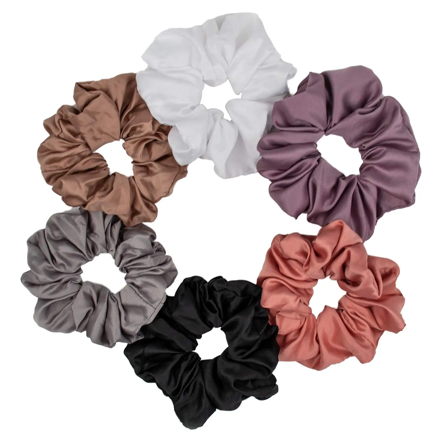 Satin Silk Scrunchies for hair, Hair Scrunchies Satin Hair Ties Ponytail Holder Custom image