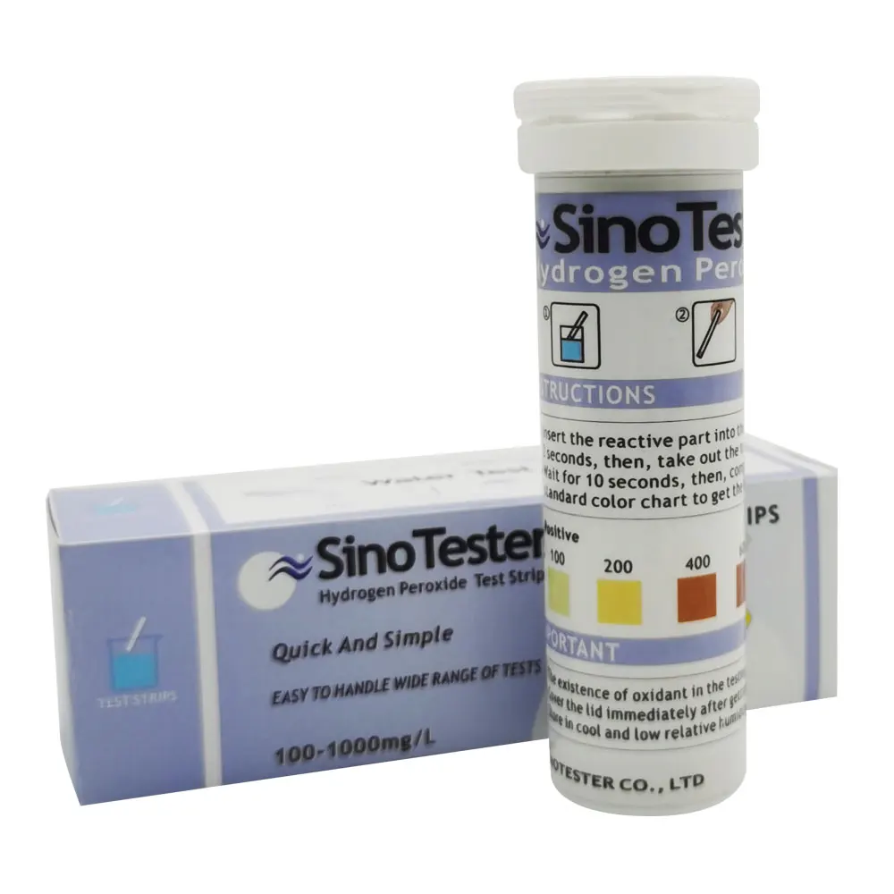 LH-1001 100strips/box two types 100-1000mg/L H2O2 test range hydrogen peroxide test paper