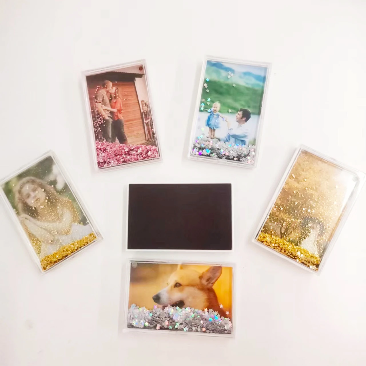 Quicksand Floating Shaking Glitter Liquid Magnetic 2x3 Mini Photo Frame Fujifilm Instax Mini Film Picture Frame