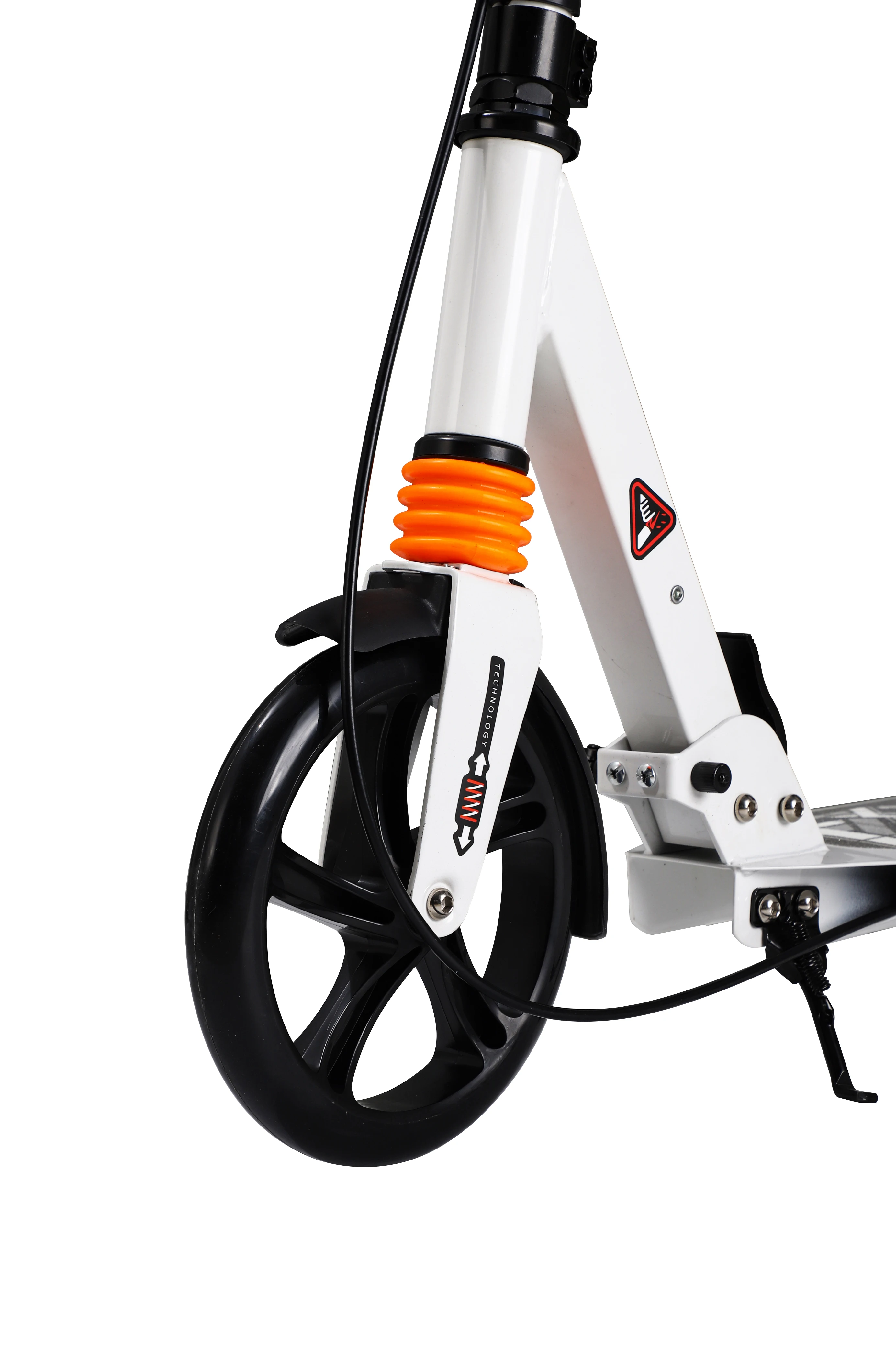 Adult Two-Wheel Folding Kick Scooter with 2PCS 200mm Large PU Wheels Aluminum Construction Height Adjustable Street Scooter