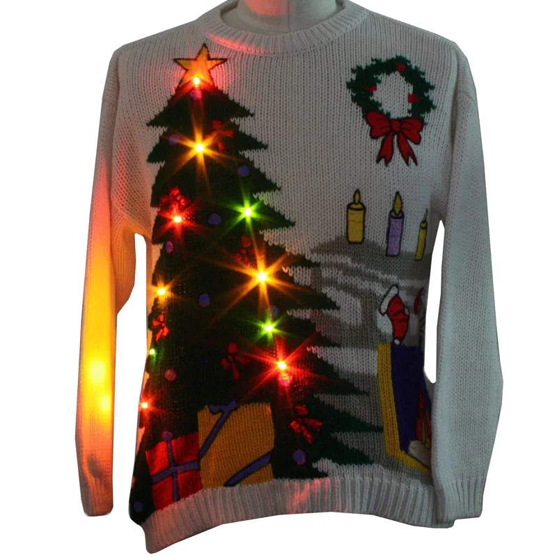 garment manufacture custom pattern funny led  christmas sweaters for adults