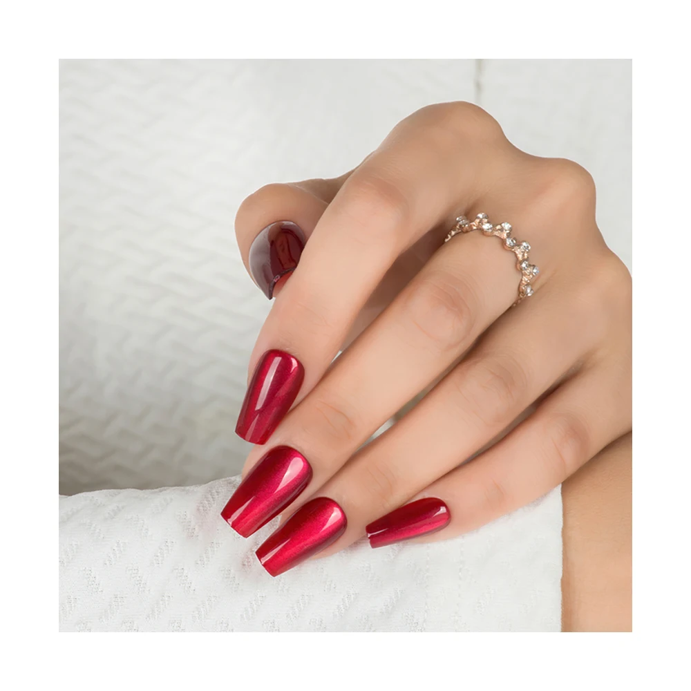 Top Trending Nail Supplier Wholesale Price INS Designed Cat eye  Full Cover Oval Fingernails Faux Ongles Press on Nails