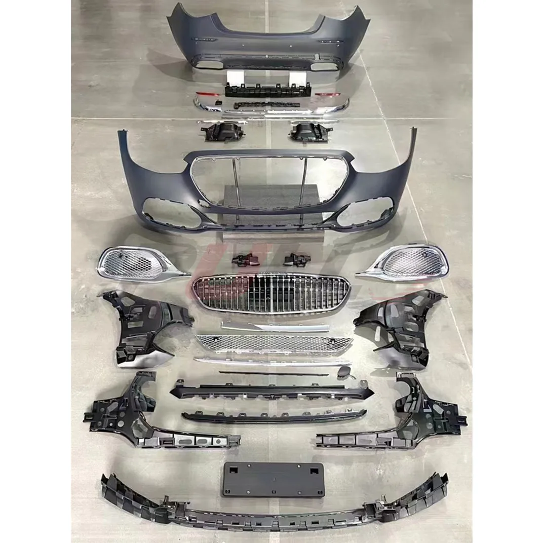 Body kit for Mercedes benz S class W223 2021 change to Maybach style include front and rear bumper assembly with grille