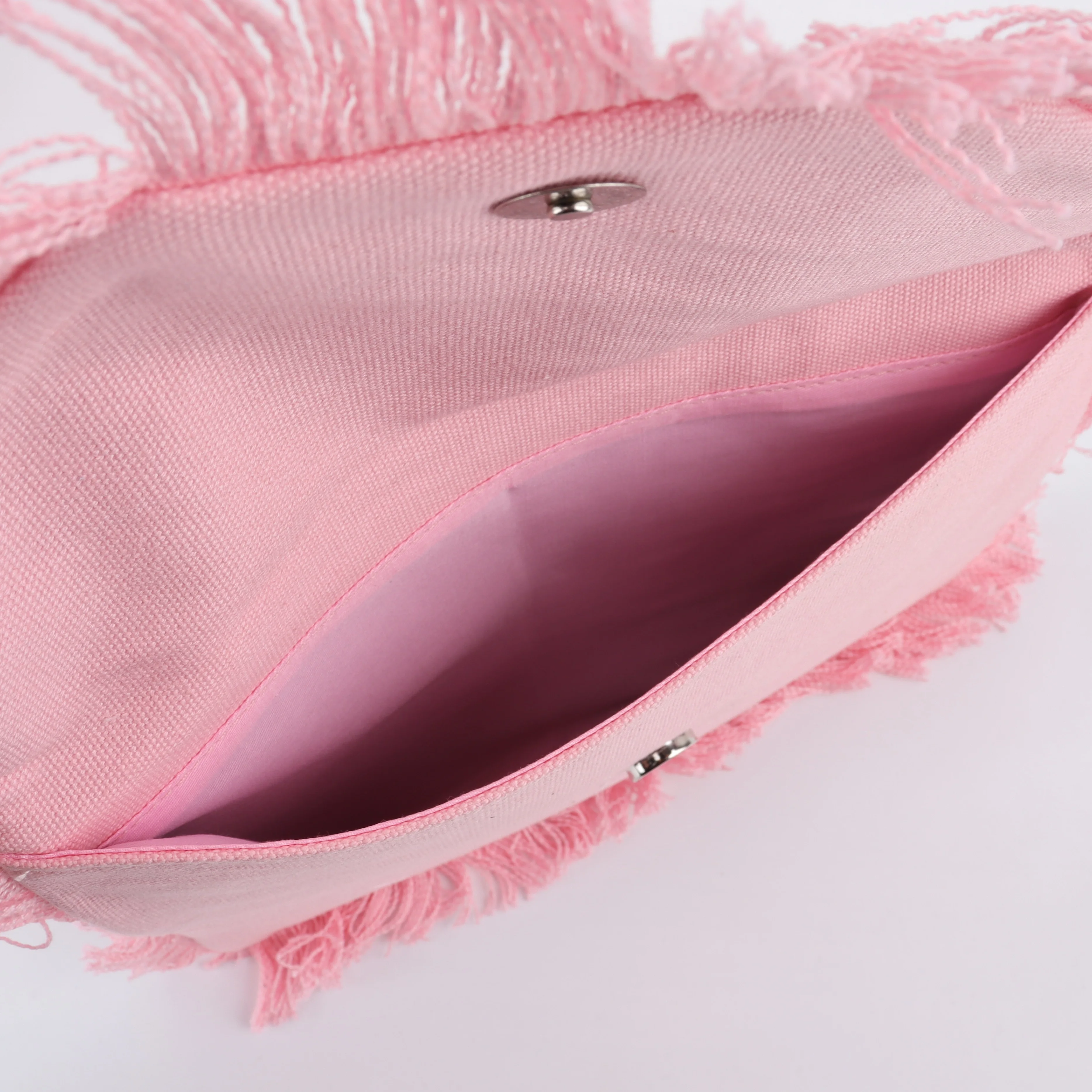 Wholesale Custom Small Plain Zipper Cotton Canvas Cosmetic Makeup Bag Canvas Clutch Bag Waterproof Canvas Tassel Envelop Bag