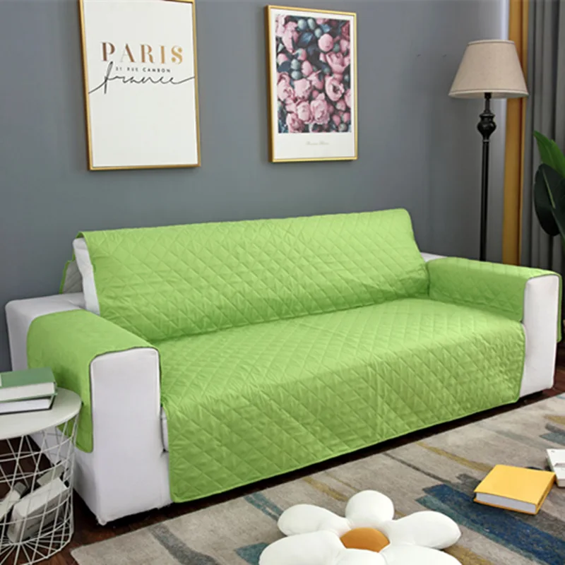 Good price microfiber european style one piece lshape quilted designer black green gray white sofa covers