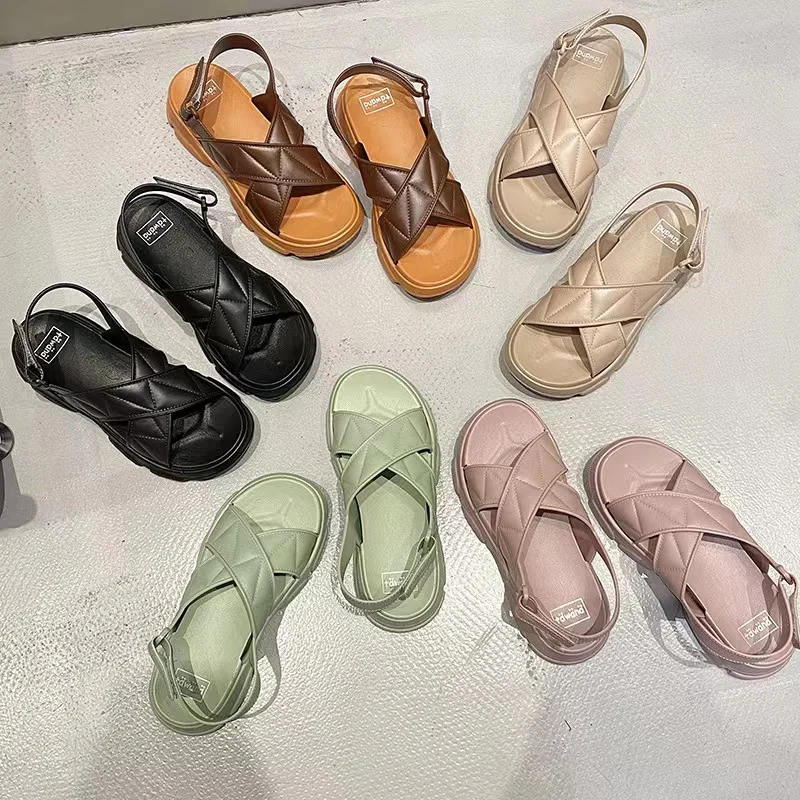 New Fashion Super High Platform Sandals for Women Popular Ladies Slippers Women Shoes Printed Summer Shoes Open to Sell PVC