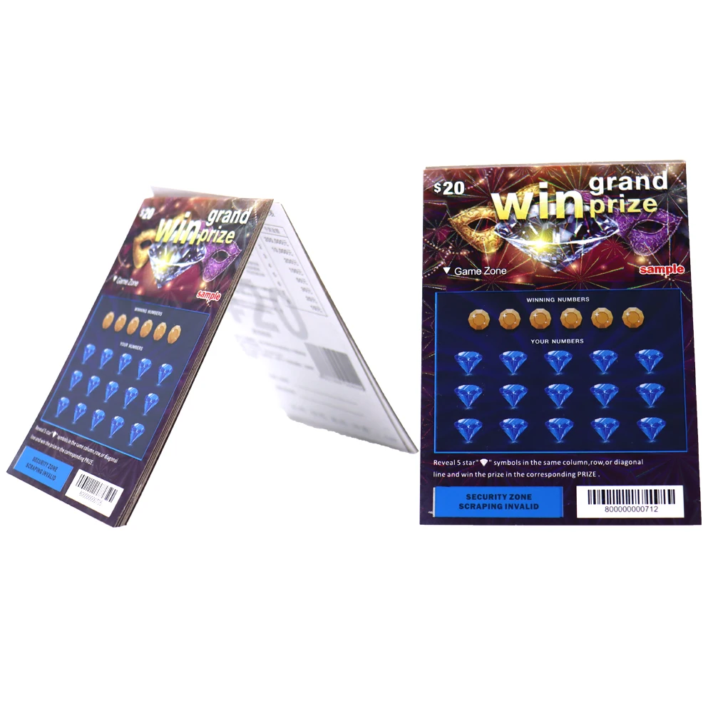 Top quality custom Color Printing Variable Data Unique Lucky custom scratch off lottery tickets for Scratch Win