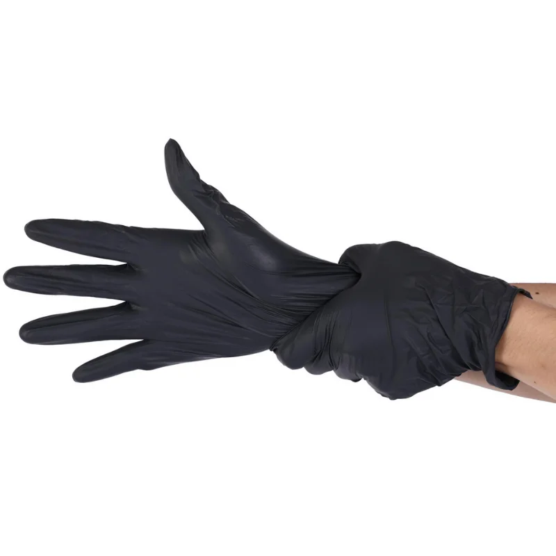 2022 Amazon hot selling 4 mil powder free fingers textured pure nitrile gloves black box of 100