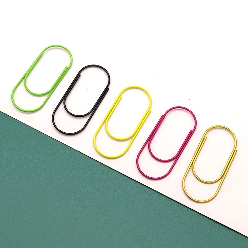 X809 50mm Paper Clip Metal Wire Clips File Index Clamp Widened Fat Paper Clips Colored Large Paperclips Bookmark For Home Office